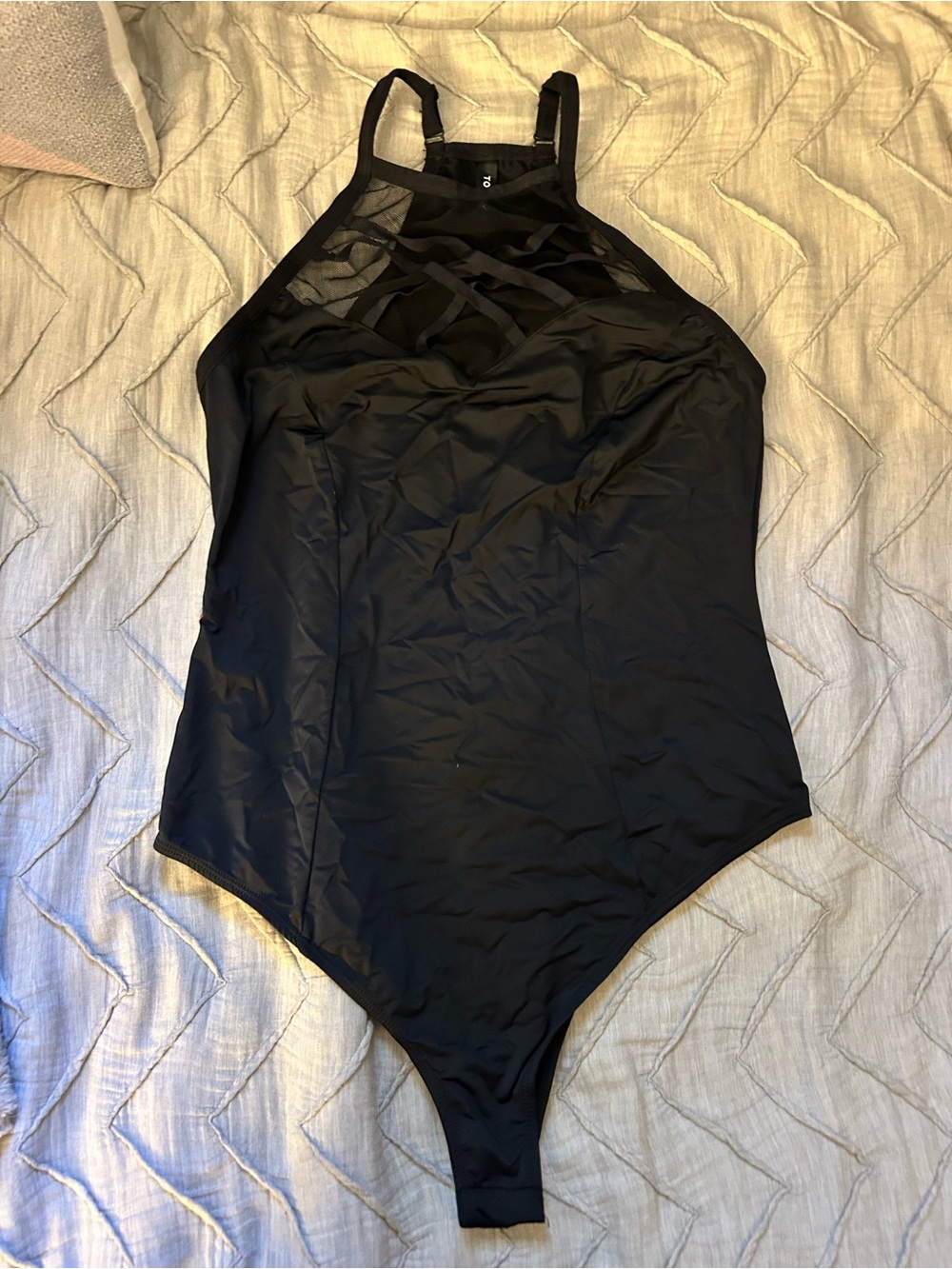 Torrid High-Neck Bodysuit with Lattice Detail